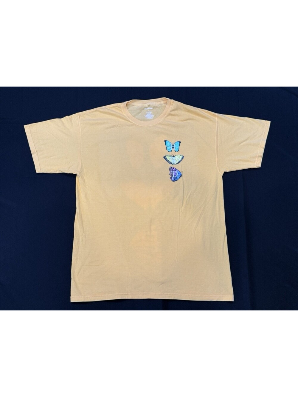 New HWD Halfway Dead Butterflies Yellow Size XL T Shirt